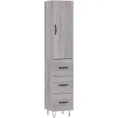 vidaXL Highboard Gris Sonoma 34,5x34x180 cm Matériau dérivé du bois