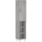 vidaXL Highboard Gris Sonoma 34,5x34x180 cm Matériau dérivé du bois