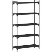 vidaXL Bibliothèque 5 niveaux noir 80x30x154 cm bois d'ingénierie