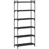 vidaXL Bibliothèque 6 niveaux noir 80x30x188 cm bois d'ingénierie