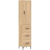vidaXL Highboard chêne Sonoma 34,5x34x180 cm Matériau dérivé du bois