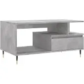 vidaXL Table basse gris béton 90x49x45 cm Bois composite