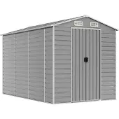 vidaXL Abri de jardin 191x300x198 cm acier galvanisé gris clair