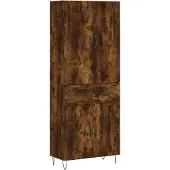vidaXL Highboard chêne fumé 69,5x34x180 cm bois composite