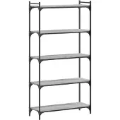 vidaXL Bibliothèque à 5 niveaux sonoma gris 80x30x154 cm