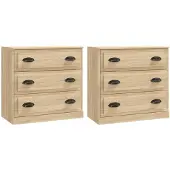 vidaXL Sideboards 2 pcs. chêne Sonoma bois composite