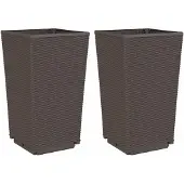 vidaXL Jardinières 2 pcs marron 32,5x32,5x57 cm polypropylène
