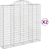 vidaXL Gabions 2 pcs voûtés 200x50x180/200 cm en fer