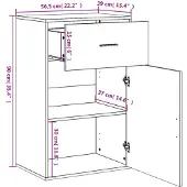 vidaXL Armoire de rangement chêne marron 56,5x39x90 cm bois ingénierie