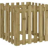 vidaXL Jardinière avec design de clôture 60x60x60 cm pin imprégné