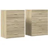 vidaXL Sideboards 2 pcs. chêne Sonoma 60x39x80 cm bois composite