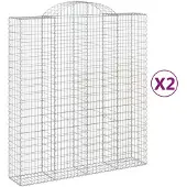 vidaXL Gabions 2 pcs voûtés 200x50x220/240 cm en fer