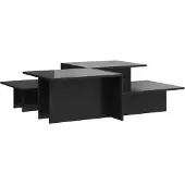 vidaXL Tables basses 2 pcs. Noir brillant Matériau dérivé du bois