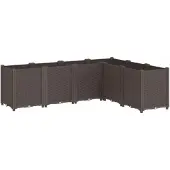 vidaXL Jardinière marron 160x120x53 cm polypropylène