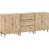 DKD Home Decor Armoires d'appoint 3 pcs. 60x33x75 cm bois massif mangue