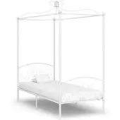 vidaXL Châssis de lit à baldaquin blanc métal 90 x 200 cm