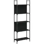 vidaXL Bibliothèque à 5 niveaux noir 60,5x24x166,5cm bois d'ingénierie
