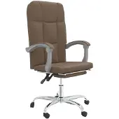 vidaXL Chaise de bureau avec fonction chaise longue Marron Tissu