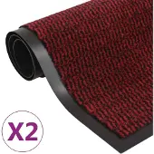 vidaXL Paillassons rectangulaires 2 pcs 60 x 90 cm Rouge