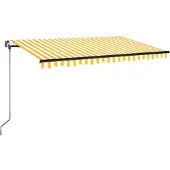 vidaXL Store banne rétractable 400x350 cm jaune et blanc