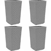 vidaXL Jardinières 4 pcs gris clair 32,5x32,5x57 cm polypropylène