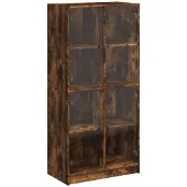 vidaXL Highboard avec portes chêne fumé 68x37x142 cm Bois composite