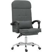 vidaXL Chaise de bureau avec fonction massage Gris foncé Tissu