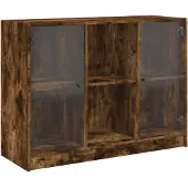 vidaXL Sideboard chêne fumé 102x37x75,5 cm Bois composite