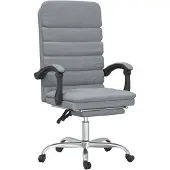 vidaXL Chaise de bureau avec fonction massage Gris clair Tissu