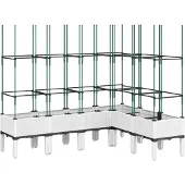 vidaXL Jardinière avec treillis blanc 160x120x142,5 cm PP