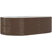 vidaXL Lit surélevé brun 212x140x68 cm Acier revêtu par poudre
