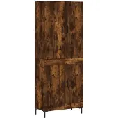 vidaXL Highboard chêne fumé 69,5x34x180 cm bois composite