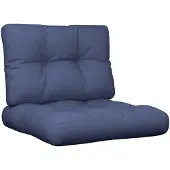 vidaXL Coussins de palette lot de 2 bleu marine tissu