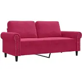 vidaXL Canapé à 2 places Rouge bordeaux 140 cm Velours