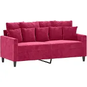 vidaXL Canapé 2 places vin rouge 140 cm velours