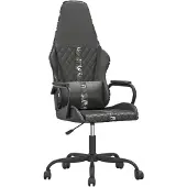 vidaXL Chaise de jeu avec fonction de massage Camouflage noir similicuir