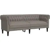 vidaXL Canapé Chesterfield 3 places tissu taupe