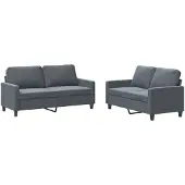 vidaXL Ensemble de canapés 2 pièces avec coussins gris foncé velours