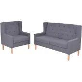 vidaXL Ensemble de canapés 2 pièces tissu gris