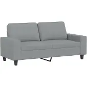vidaXL Canapé à 2 places Gris clair 140 cm Tissu
