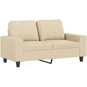 vidaXL Canapé 2 places crème 120 cm Tissu