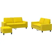 vidaXL Ensemble de canapés 3 pièces jaune clair Tissu