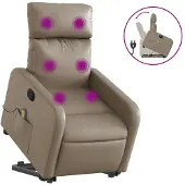 vidaXL Fauteuil de massage relevable, inclinable, Cappuccino, Lumarko !
