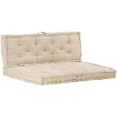 vidaXL Coussins de plancher de palette 2 pcs Coton Beige