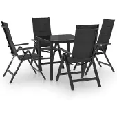 vidaXL 5-tlg. Garten-Essgruppe Aluminium Anthrazit