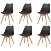 vidaXL Chaises de salle à manger 6 pcs. noir plastique