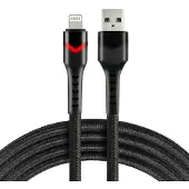 EverActive Câble USB-auf-Lightning CBB-1IBR, 1 m, 2,4 A, RGB-LED, noir