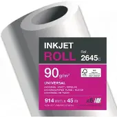 Clairefontaine - Blanc - Rouleau (91,4 cm x 45 m) - 90 g/m² - 6 rouleau(x) papier uni