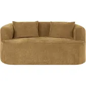 Popsofa Canapé 2 Places Adele Chenille Jaune Ocre