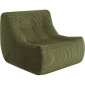 Popsofa Fauteuil Rave en velours côtelé vert